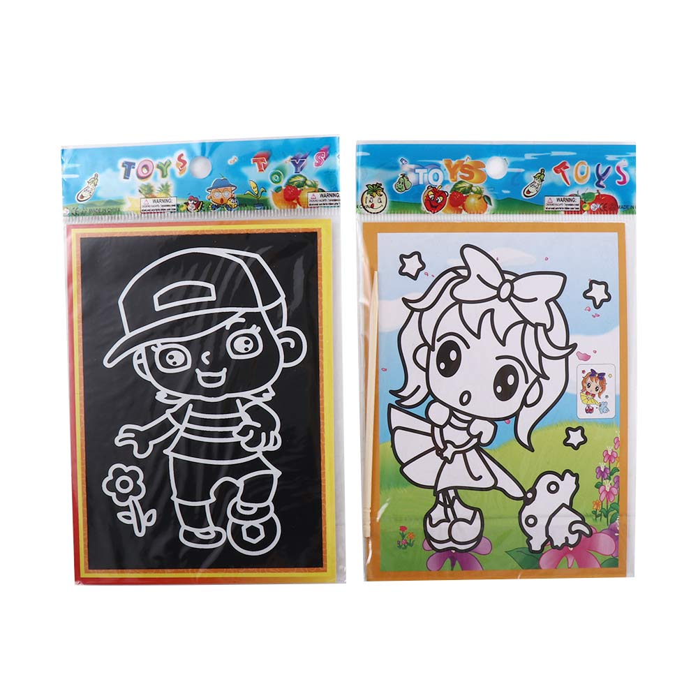 Learning Toy Cards Stickers Magic Scratch Drawing Board Colored Scratch Paper Magic Doodle Board