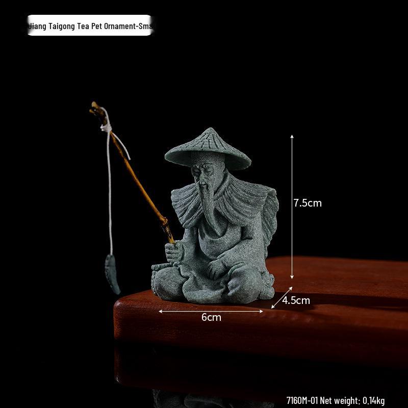 Envy Porcelain Stone Lantern: Small Chinese Pavilion Ornament for Desktop or Fish Tank Scenery.