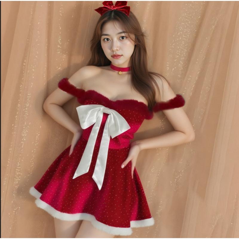 Christmas sexy new year christmas robe bunny christmas costume cos show two-dimensional underwear