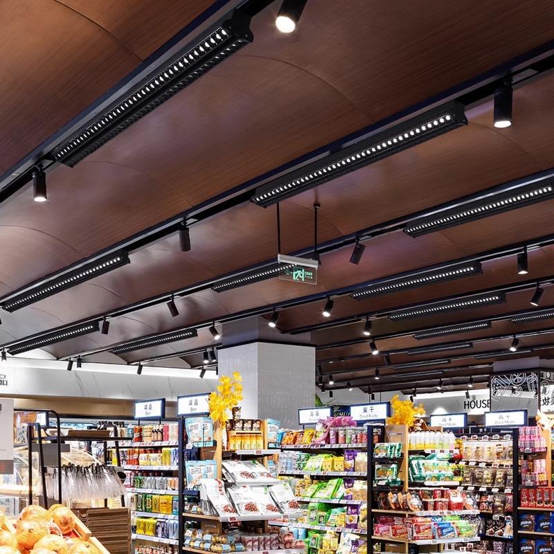 Special led double polarized track spotlights for supermarket shelves Commercial surface-mounted super bright aisle guide rail long strip spotlights