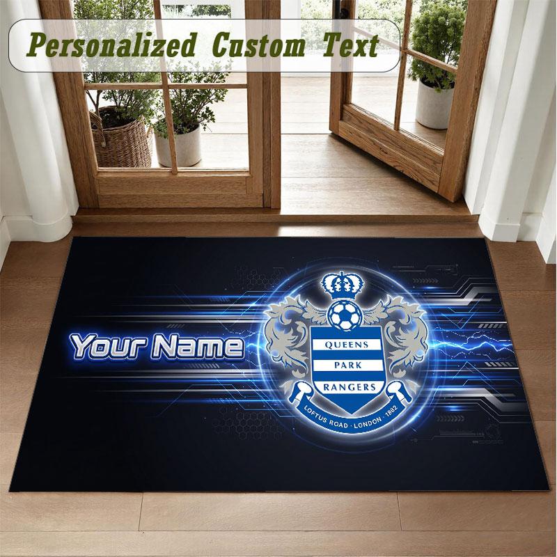 Crystal Velvet Square Rug Custom NameQueens Park Rangers Pattern Non Slip Home Floor Decor Rug