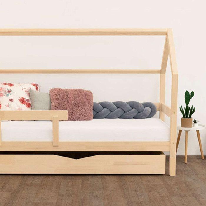 6 Pieds réhausseurs de lit - bois vernis 20 cm pour largeur lit 140 cm