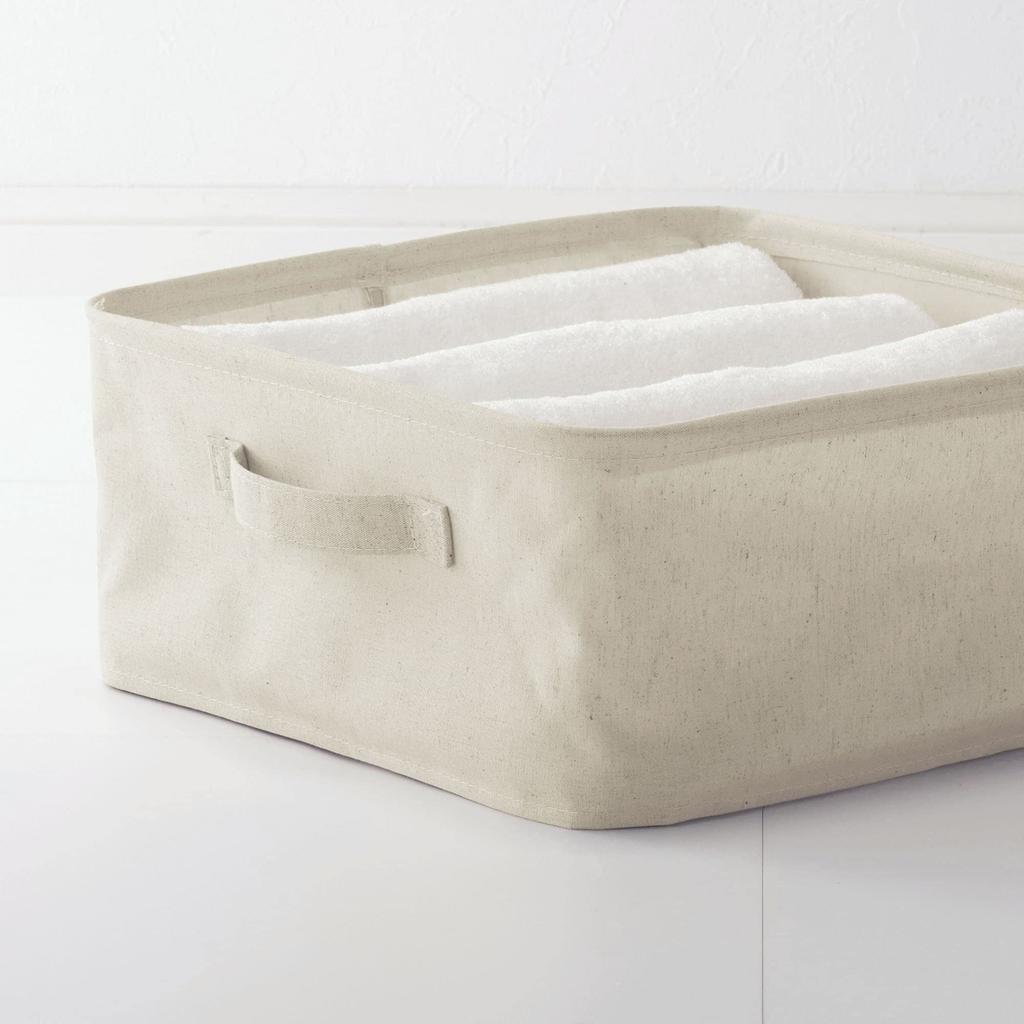 MUJI Polyester Linen Softbox, Small, Square, 35cm W x 35cm D x 32cm H
