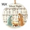 Traditional Christmas Tree Baubles Sea Glass Hymn Ornaments, Handmade Music Sheet Nativity Hanging Decoration, Winter Seasonal Wall Accents