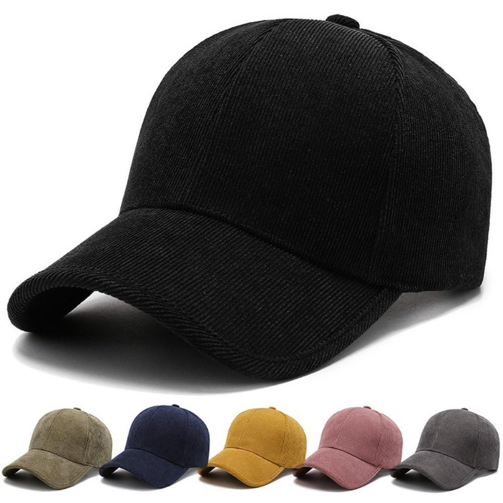 Breathable Winter Baseball Caps Solid Color Trucker Hats Simple Corduroy Cap Men