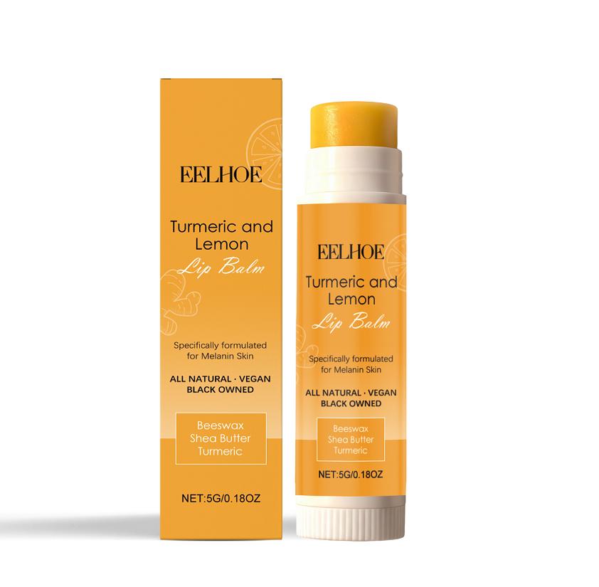 EELHOE Turmeric Lemon Lip Balm Moisturizes Bright and Soft Lip Skin Daily Moisturizing to Clean Dead Skin