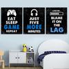 Video Game Children's Room Hanging Paintings English Letter Canvas Painting Game Room Bedroom Decorative Wall Painting