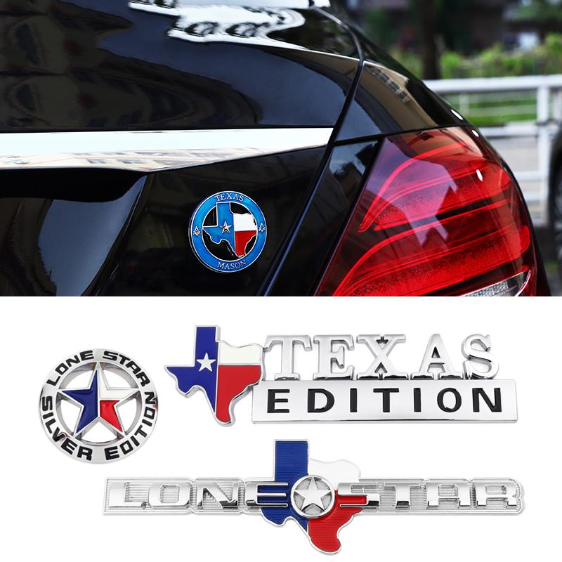 3D Metal Lone Star Texas Edition Emblem Badge car stickers For Jeep Wrangler Liberty Grand Cherokee Patriot Renegade Compass iu1