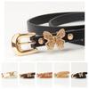 Soft Faux Leather Designer Belts Butterfly Design Waist Belt Vintage Women's Leather Belt
