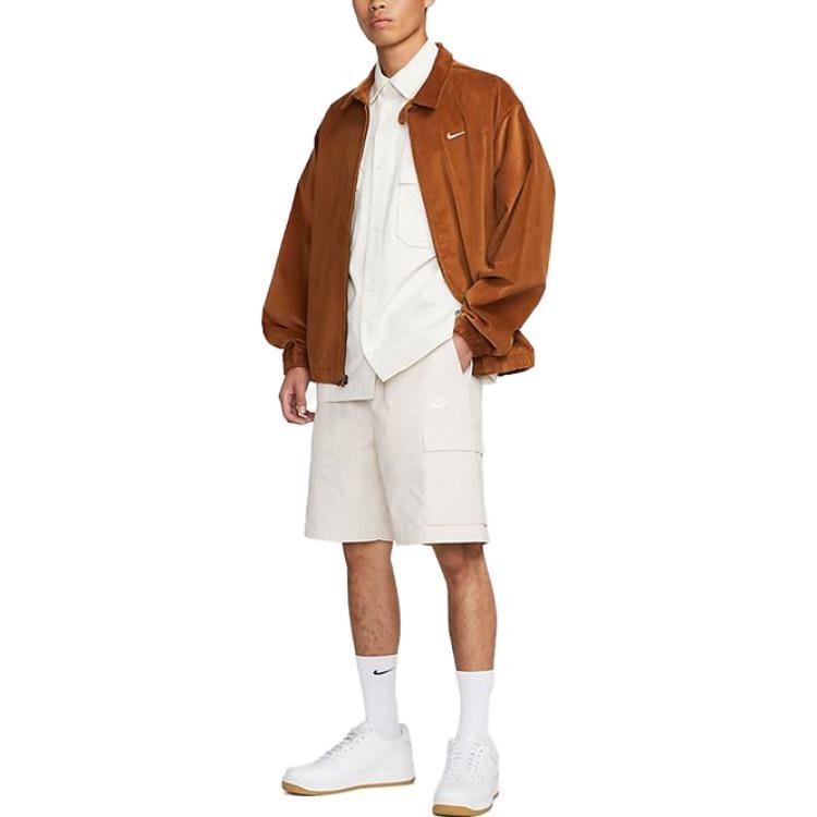 Nike Life Woven Military Short-Sleeve Button-Down Shirt 'White' Men's DX3341-030
