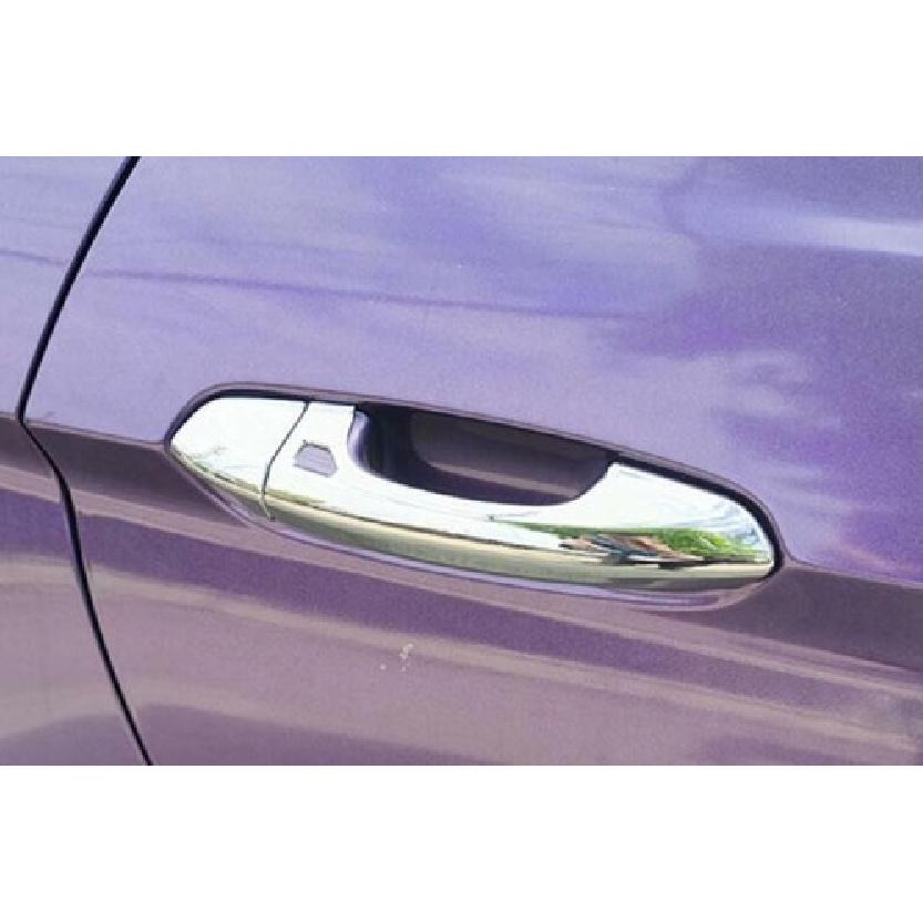 For Ford Mustang 2015- Silver Chrome Exterior Side Door Handle Strip Trim 4*