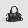 Premium Rivet Spice Girl Wind Bag Women's New Textured Boston Handbag Niche One Shoulder Crossbody Locomotive Bag