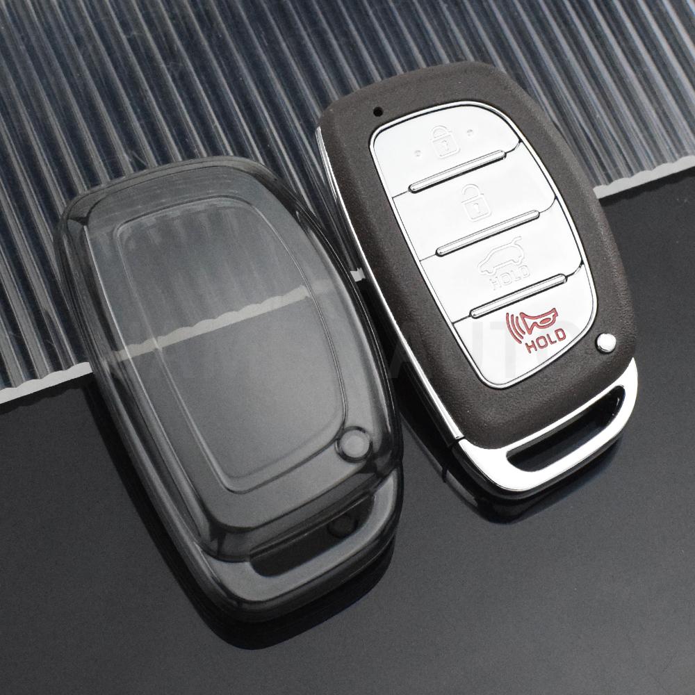 Transparent Car Remote Key Case Cover Shell Fob for Hyundai Tucson Santa Fe Rena Sonata Elantra Creta Ix35 Ix45 I10 I30 I40
