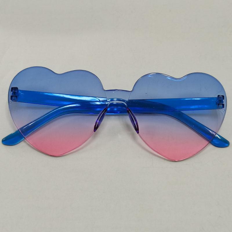 2817 Солнцезащитные очки Peach Heart Солнцезащитные очки Love Jelly Без оправы Очки в форме сердца из цельного куска Ослепительные цветные очки
