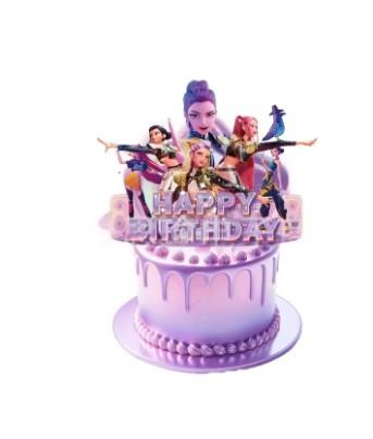 Новая горячая K-POP Охота на ведьм Тема дня рождения Вечеринка Украшение для торта на день рождения Подходит для дней рождения девочек Подарки