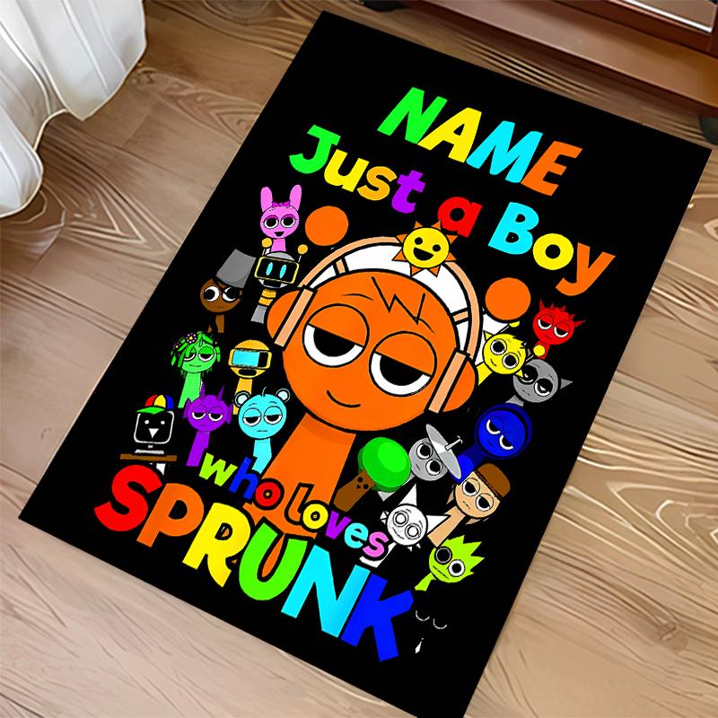 Custom personalization Sprunki themed Print Area Rug - Soft, Washable Non-Slip Indoor Mat,Living Room,Home&Office Decorative Rug