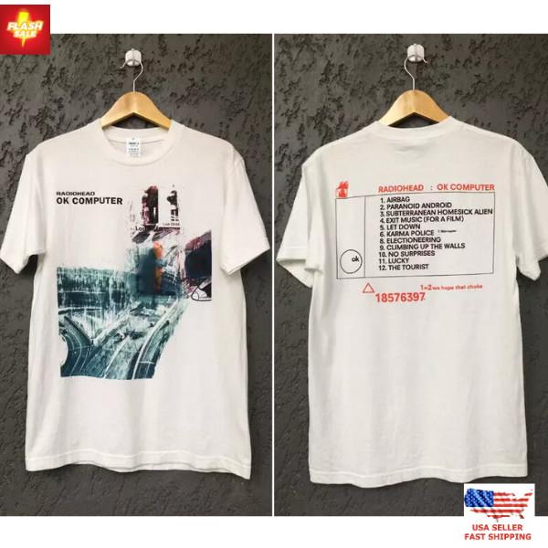 New Apparel Radiohead Ok Computer Album T-shirt reprint 2 sided Retro style