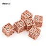 6 Pcs Light Red Squid Metal Dice Hollow Metal Polyhedral Dice Set Suitable for Role-Playing RPG  Board Game Card Game