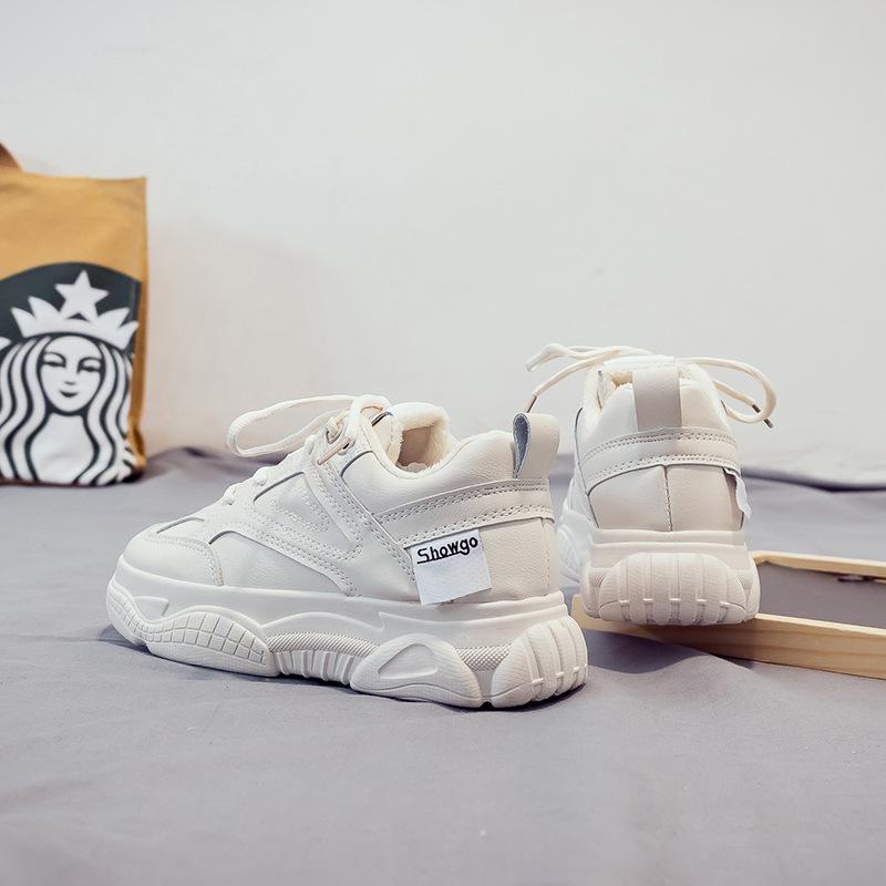 Белая женская обувь, новые массивные кроссовки для женщин, вулканизированная обувь на шнуровке, повседневная модная обувь для пап, кроссовки на платформе, корзина