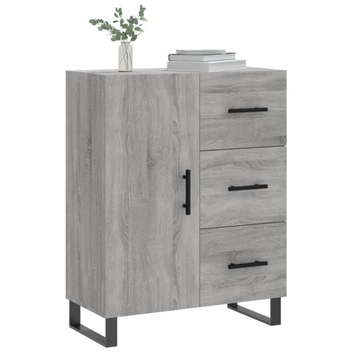 VidaXL Buffet sonoma gris 69,5x34x90 cm bois d'ingénierie 827946