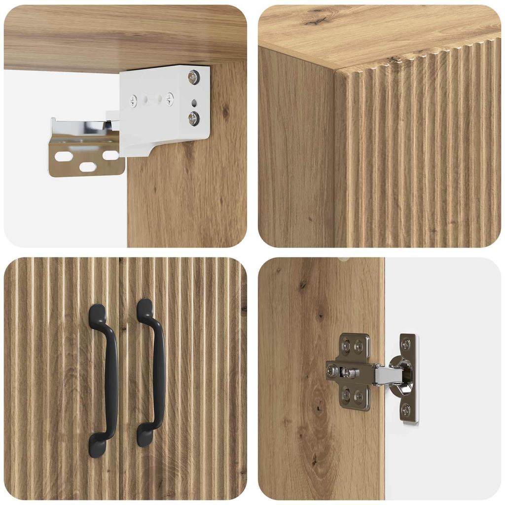 Cabinet Set 2 pcs Artisan Oak Wood Based Material