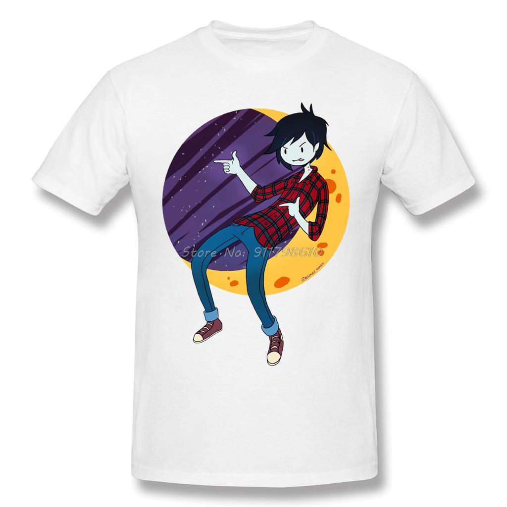 Футболка Marshall Lee Смешная футболка с круглым вырезом Хлопковая одежда Юмор Футболка Аниме Мужская футболка Уличная одежда Харадзюку