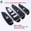 Matte / Carbon Fiber Look Car Door Handle Window Lift Switch Button Panel Cover Trim Accessories For Mazda CX-3 CX3 2015 -