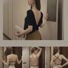 Sexy Large Backless U-shaped Beautiful Back Sling Underwear Women's Thin Section Seamless Small Chest Gathered Strapless Bra