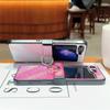 Чехол для телефона с градиентным цветным кольцом для Samsung Galaxy Z Flip 6 5 4 3 Flip6 Flip5 Flip4 Flip3 5G из искусственной кожи