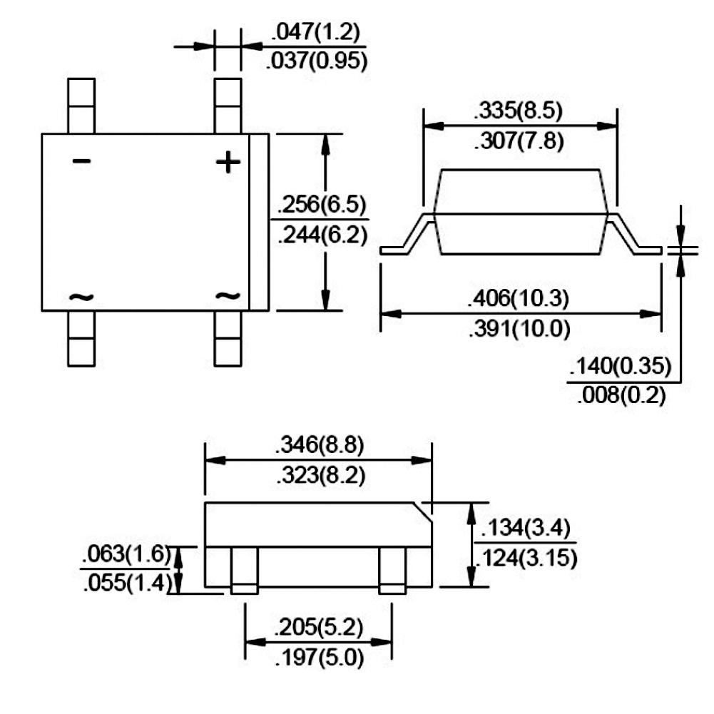 1A 1000V DB107S Несколько партий Квадратный выпрямительный мост Полный ток Напряжение (10 шт)