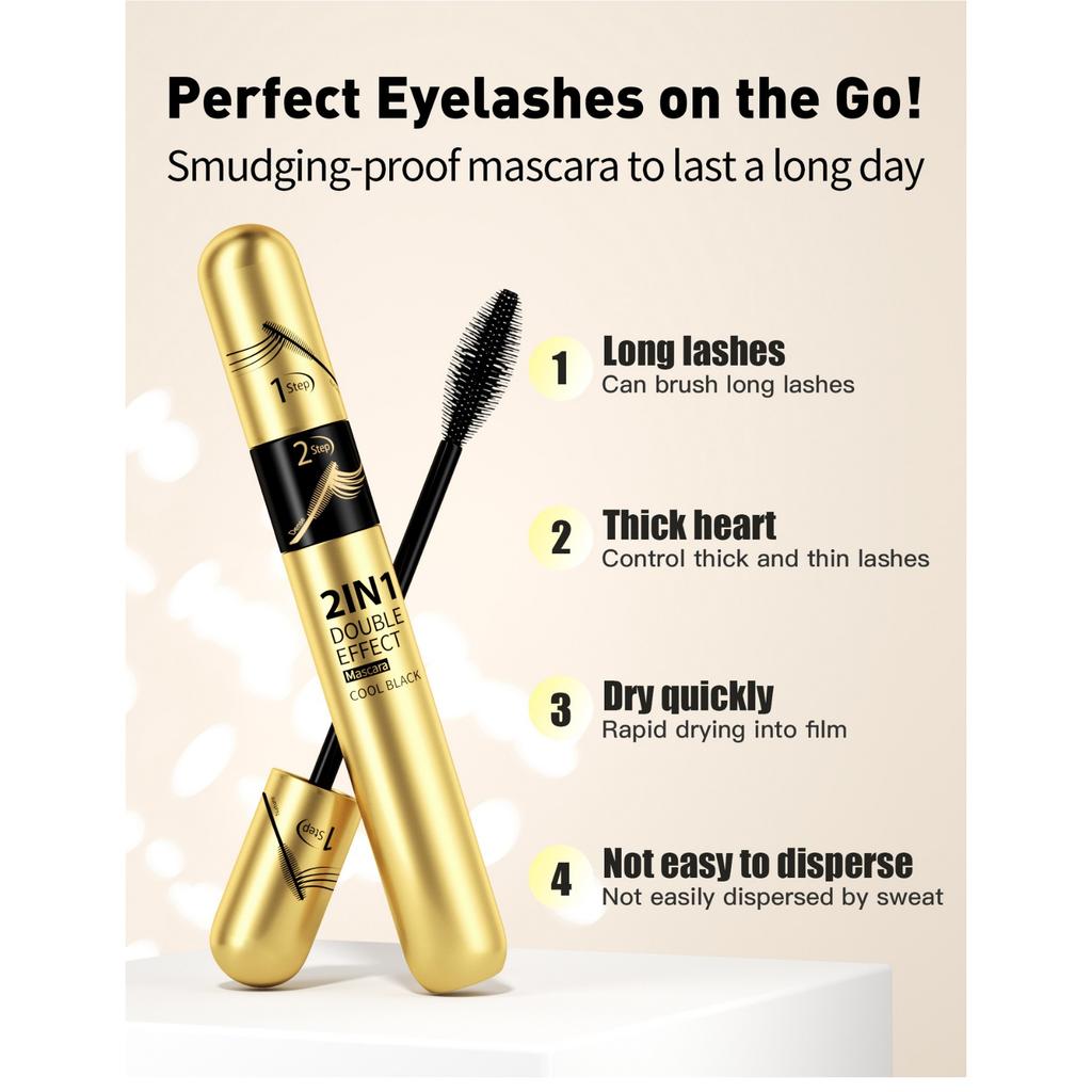 Тушь Natural Slender, устойчивая к поту и не размазывающаяся, густая и подкручивающая тушь с двойным эффектом