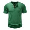 Men's Summer Solid Color Pocket T-Shirts Button Henry Collar Casual Daily Office Short Sleeve Top Tees Hip Hop Streetwear Tee