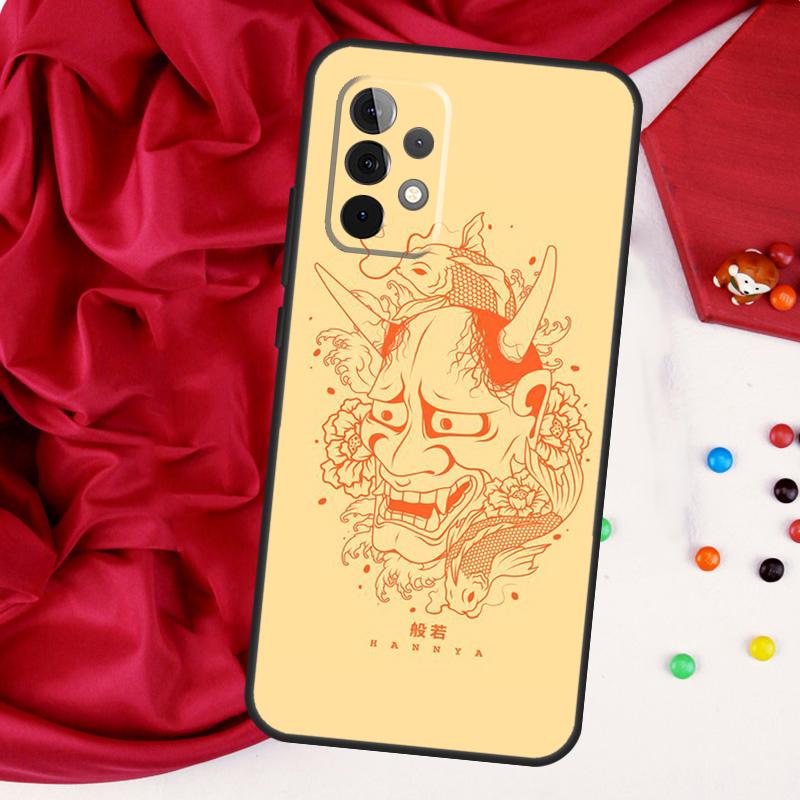 Чехол Oni Hannya Mask для Samsung Galaxy A52 A32 A22 A54 A14 A16 A26 A36 A56 A55 A35 A05 A06 A15 A53 A33 A13