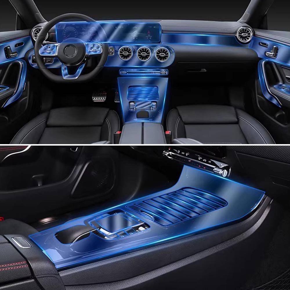 Защитная пленка для интерьера из ТПУ для Mercedes Benz CLA 2020 2026 2026 2026 Панель PPF Приборная панель Навигация Автомобильная Предварительно вырезанная пленка