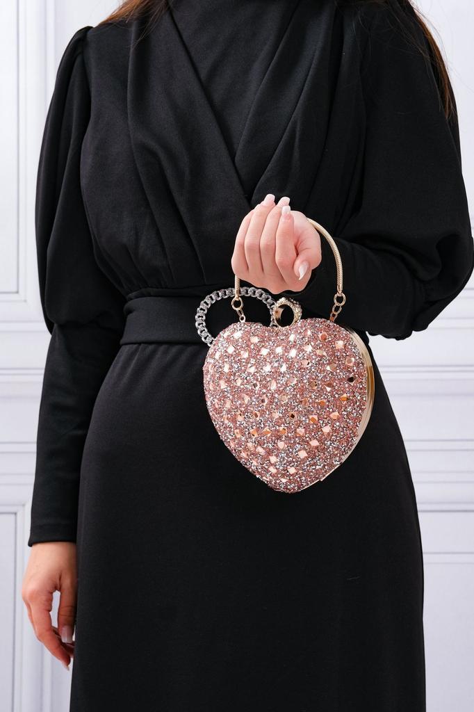 Women's Stylish and Useful Evening Dress Bag Women's Heart Stoned Saxe Blue Evening Dress Bag