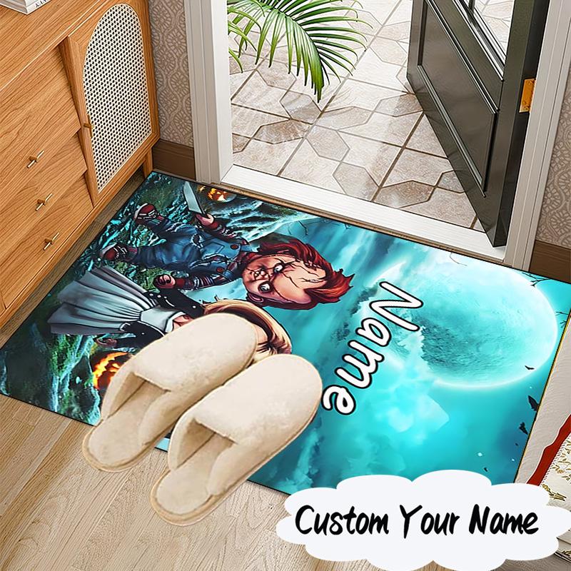 Custom Name Chucky Carpet, Chair Rug,Area Rug for Office Bedroom living rooms bedroom, Doormat decor Christmas fan gifts