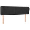 Headboard with Ears Black 147 x 23 x 78 88 cm Velvet