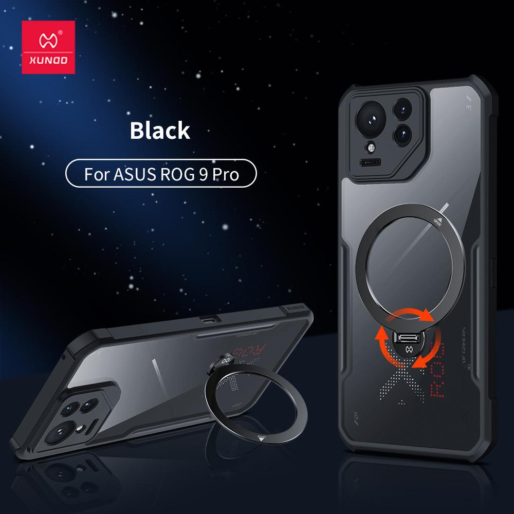 XUNDD Чехол для Asus ROG 9 ROG Phone 9 Pro Роскошный Корпус Ударопрочный Бампер Защитная Крышка для Телефона С Вращающимся Магнитным Держателем