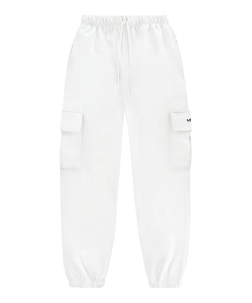 INJIACTIVE Fleece Cargo Jogger White