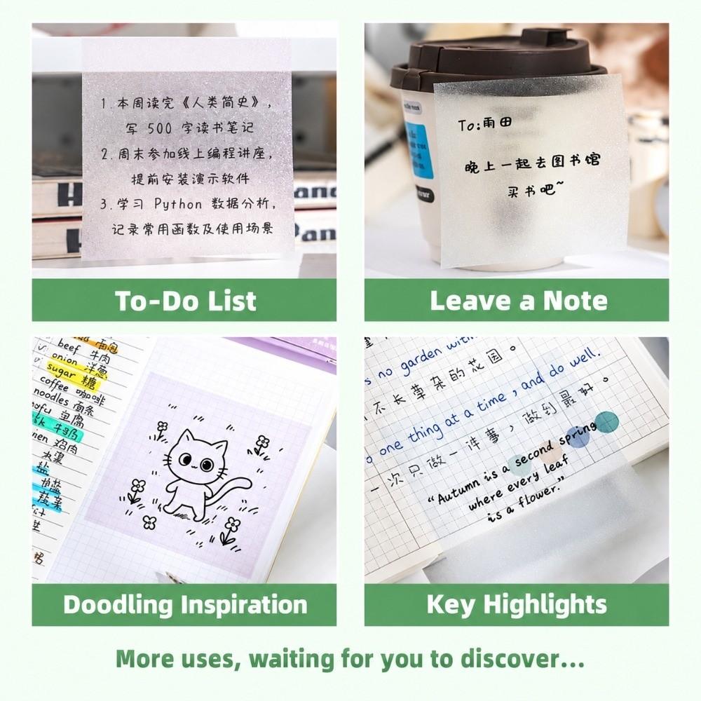 100Sheets Shimmer Pearlescent Pearlescent Sticky Notes Pull-out Memo Pads Back To School