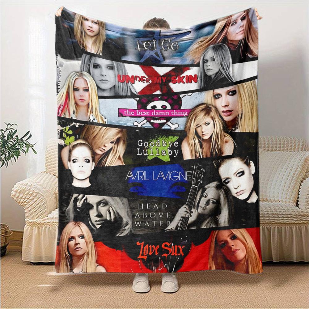 Avril Lavigne Album Covers Blanket Soft Throw Blanket For Home Bedroom Bed Sofa Travel Office Solid Christmas Blanket