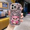 Чехол для телефона: 2D плоский дизайн, подходит для чехлов iPhone 18 17 16 15 14 13 Pro, парный стиль, розовая сова, рождественский и хэллоуинский подарок