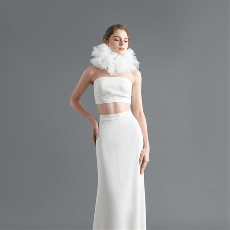 Стильный пышный дизайн, многослойная сетка, съемный искусственный воротник, косплей, клоунский чокер на шею, жабо для модных женщин