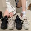 Spring New Women Lolita Thick Sole Korean Version Tall Dad Shoes Breathable Solid Color Versatile Sports Shoes Casual Shoes