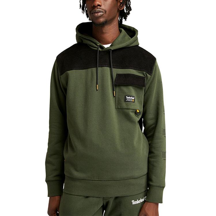 Timberland Вельветовая флисовая толстовка с капюшоном, мужская толстовка с капюшоном, зеленая A25GX-U31