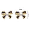 1Pair Sweet Black Bow Knot Stud Earrings For Women Girls Lovely Pearl Enamel Oil  Earrings Party Jewelry Birthday Gift