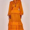 2023 Autumn Chiffon Ruffle Layered Long Dress for Women