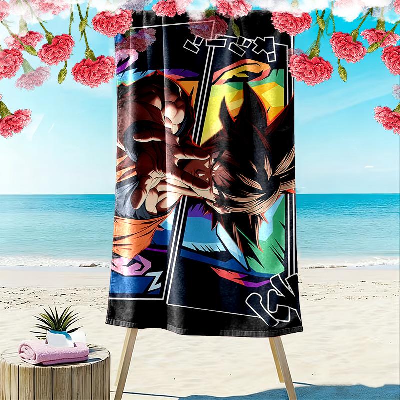 Dragon Ball Print Beach Towel, Large Soft Quick Dry Towel for Beach Camping Swimming