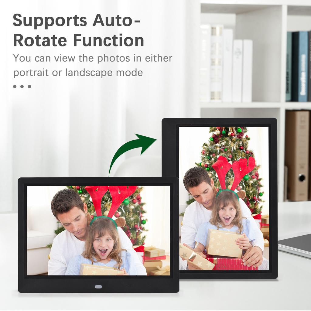 Andoer 10.1 Inch Digital Photo Frame Desktop Electronic Album 1280*800 IPS Screen Supports Photo/ Video/ Music/ Clock/ Calendar Function