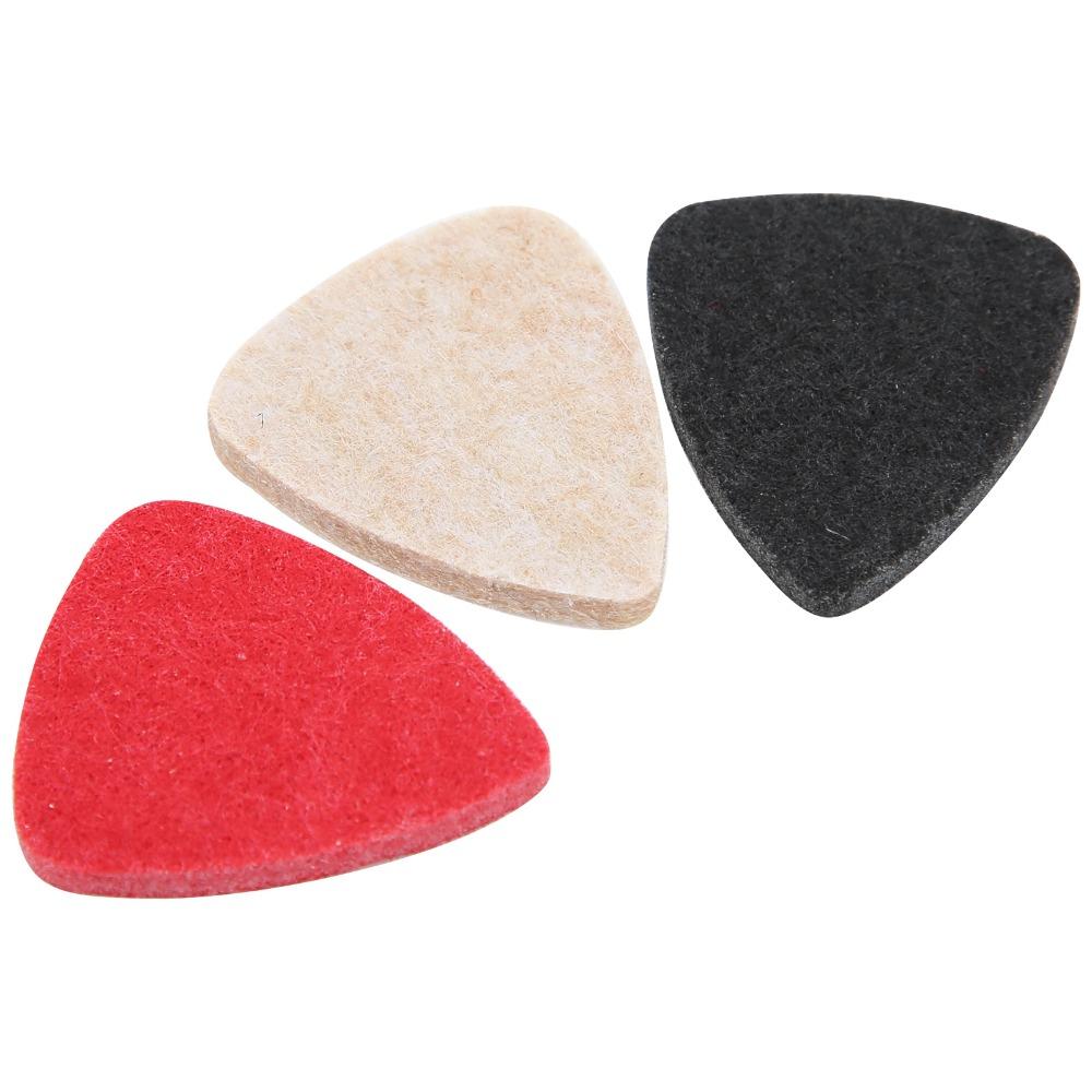 3PCS Mixed Color Felt Guitar Picks Wool Felt Material Ukulele Picks Guitar Picks Universal Guitar